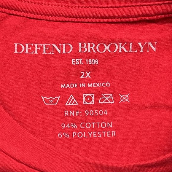 Fight The Power Defend Brooklyn T-Shirt Women's 2X Plus Red Short Sleeve New - Picture 6 of 7